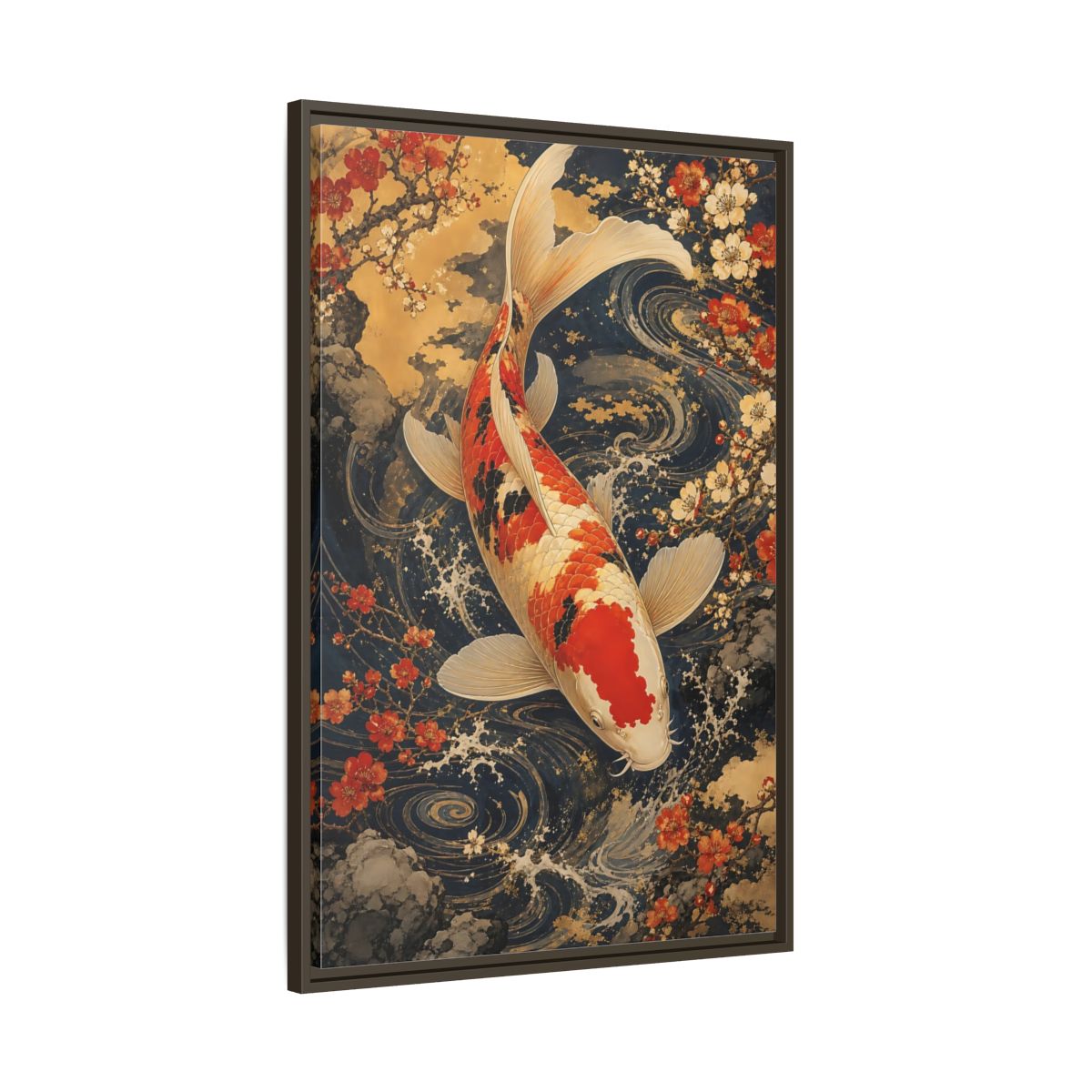 Main Mockup. Nature Koi Fish Japanese Koi shown as stretched canvas wall art