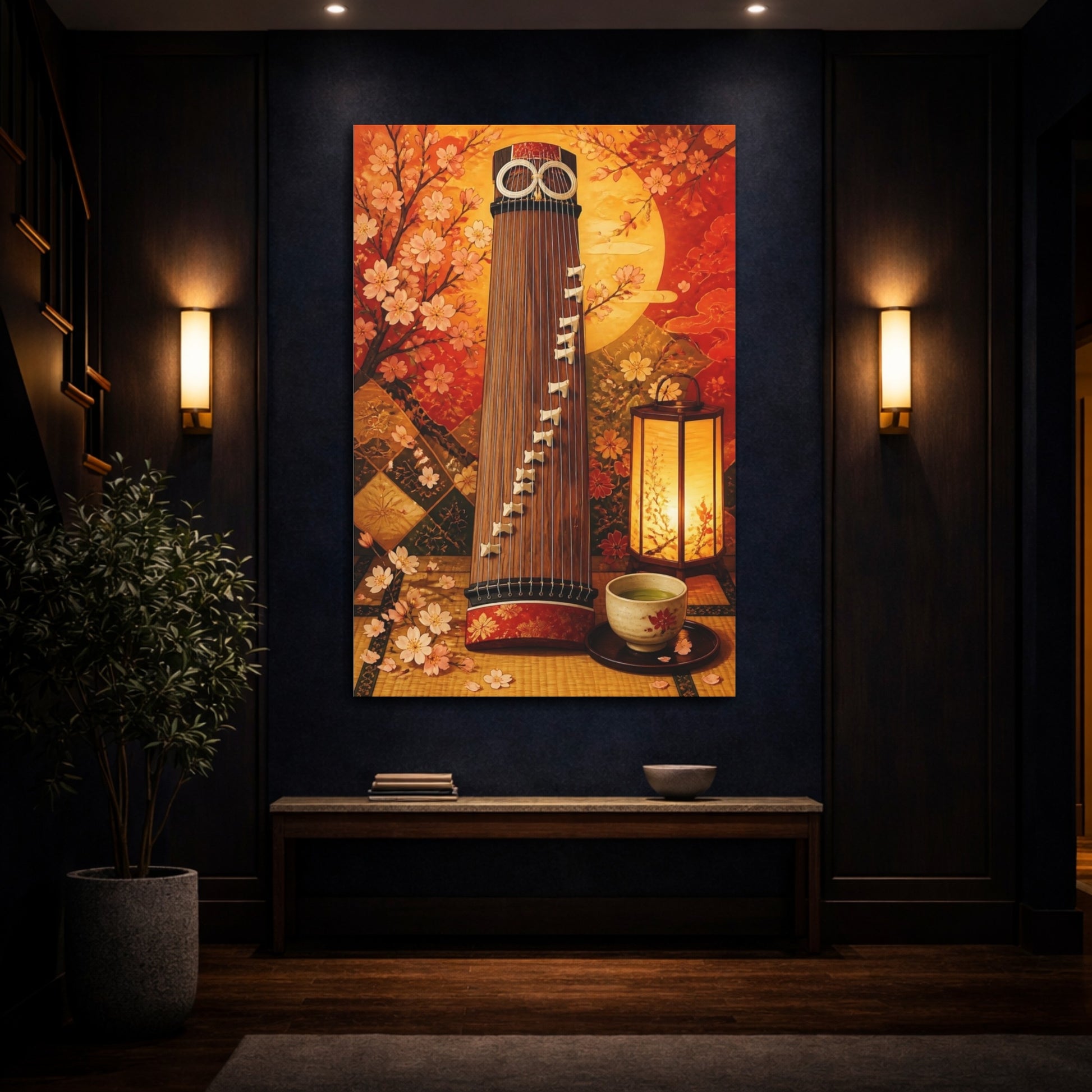 Mockup 4. Nature Koto Instrument Japanese Koto shown as canvas print