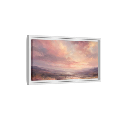 Side Mockup 6. Nature Landscape Pastel Landscape shown as stretched canvas wall art