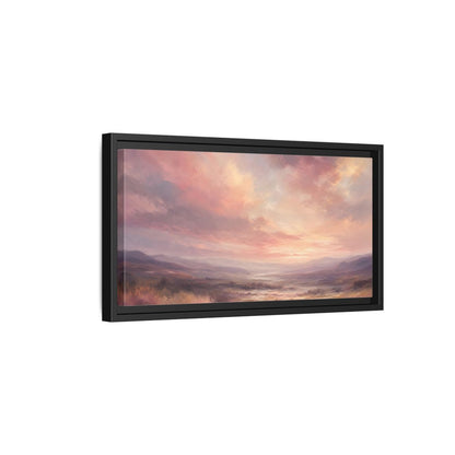 Side Mockup 8. Nature Landscape Pastel Landscape shown as stretched canvas wall art