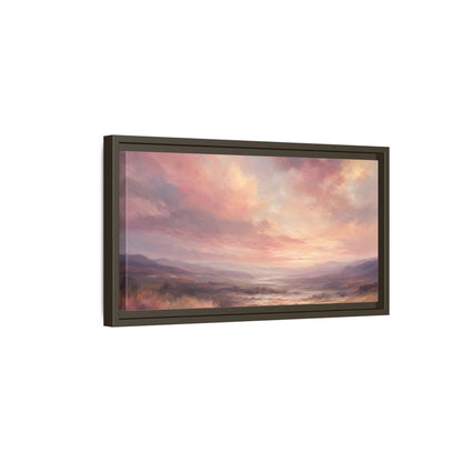 Side Mockup 7. Nature Landscape Pastel Landscape shown as stretched canvas wall art