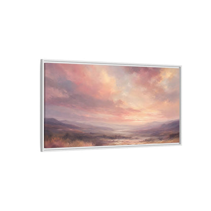 Side Mockup 3. Nature Landscape Pastel Landscape shown as stretched canvas wall art
