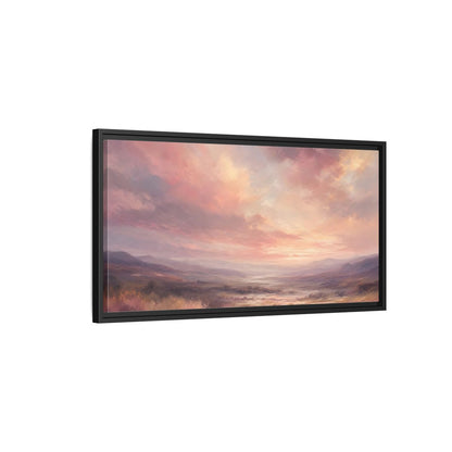 Side Mockup 2. Nature Landscape Pastel Landscape shown as stretched canvas wall art