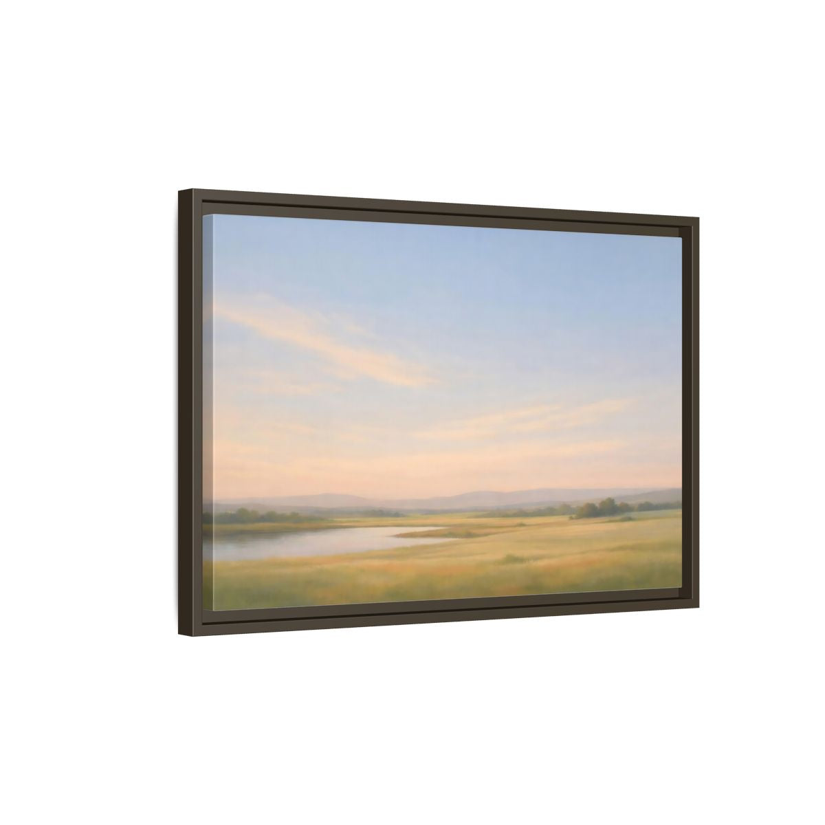 Side Mockup 2. Nature Landscape Pastel Landscape shown as stretched canvas wall art