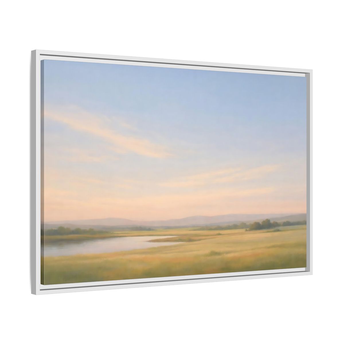 Side Mockup 9. Nature Landscape Pastel Landscape shown as stretched canvas wall art