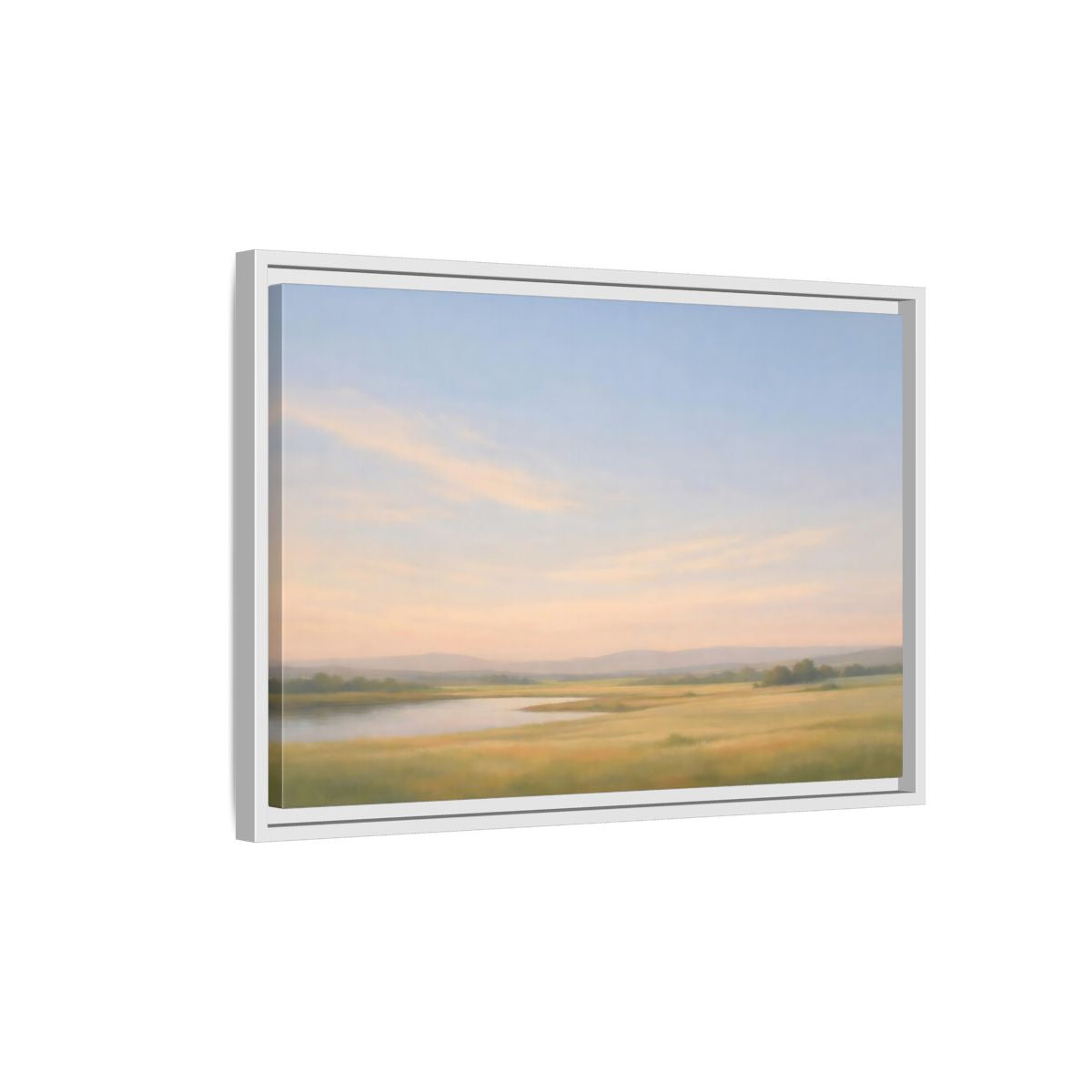Side Mockup 1. Nature Landscape Pastel Landscape shown as stretched canvas wall art