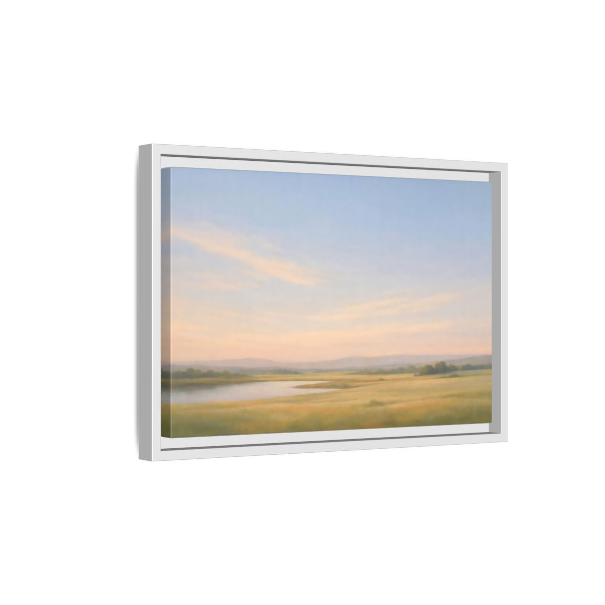 Side Mockup 4. Nature Landscape Pastel Landscape shown as stretched canvas wall art
