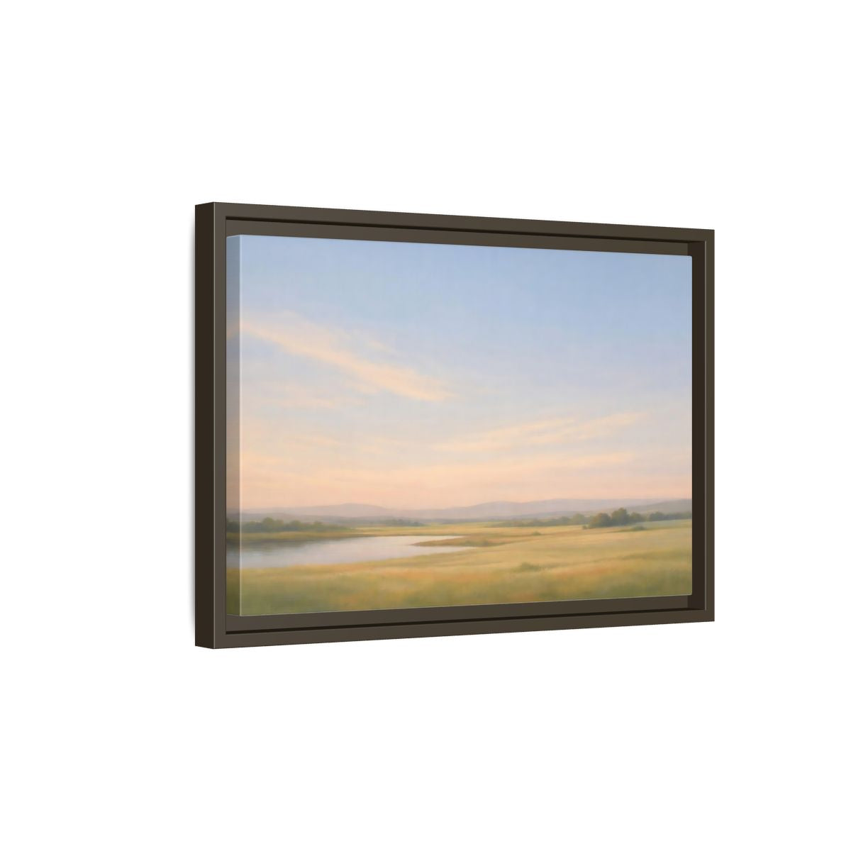 Side Mockup 5. Nature Landscape Pastel Landscape shown as stretched canvas wall art