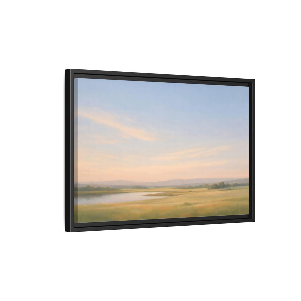 Side Mockup 3. Nature Landscape Pastel Landscape shown as stretched canvas wall art