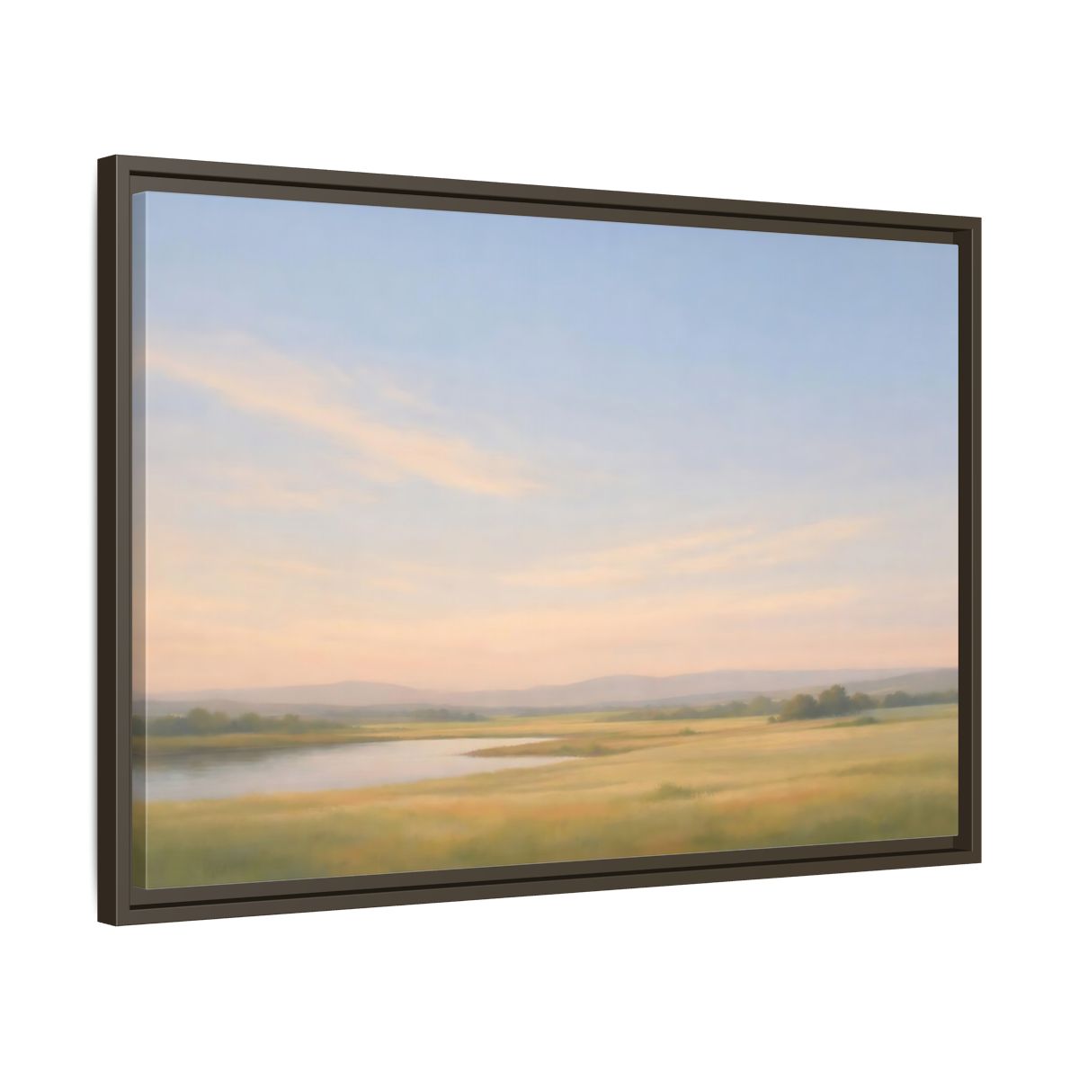 Side Mockup 11. Nature Landscape Pastel Landscape shown as stretched canvas wall art