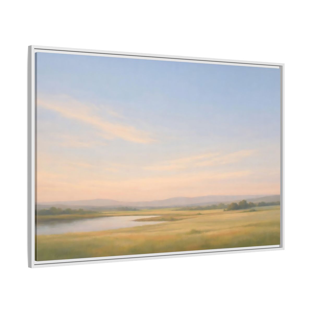 Side Mockup 7. Nature Landscape Pastel Landscape shown as stretched canvas wall art