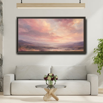 Mockup 2. Nature Landscape Pastel Landscape shown as stretched canvas wall art