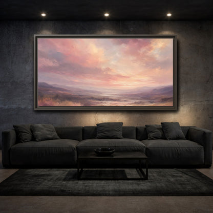 Mockup 3. Nature Landscape Pastel Landscape shown as stretched canvas wall art