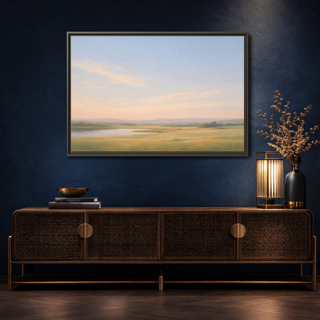 Mockup 4. Nature Landscape Pastel Landscape shown as stretched canvas wall art