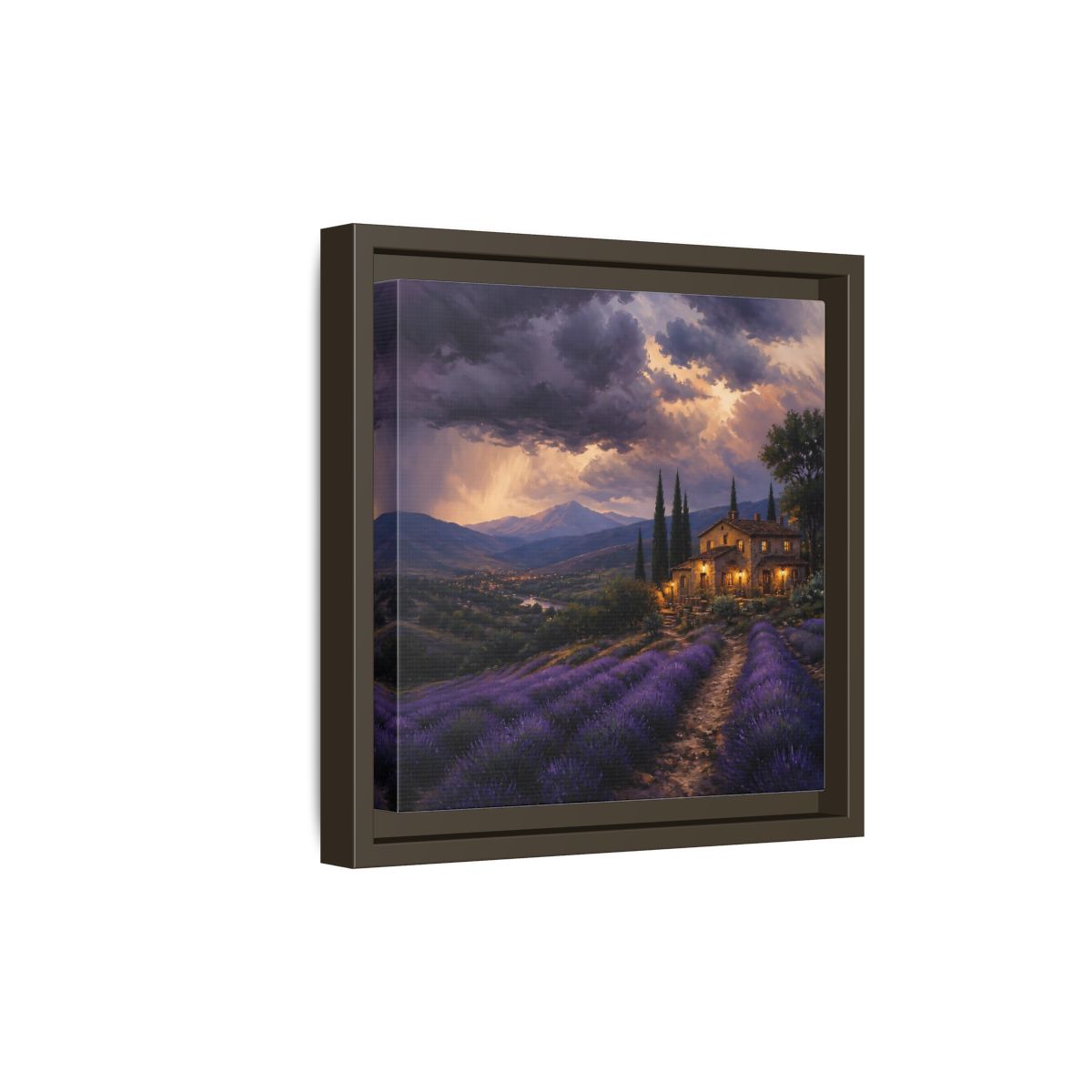 Side Mockup 20. Nature Lavender Field Purple Lavender shown as stretched canvas wall art