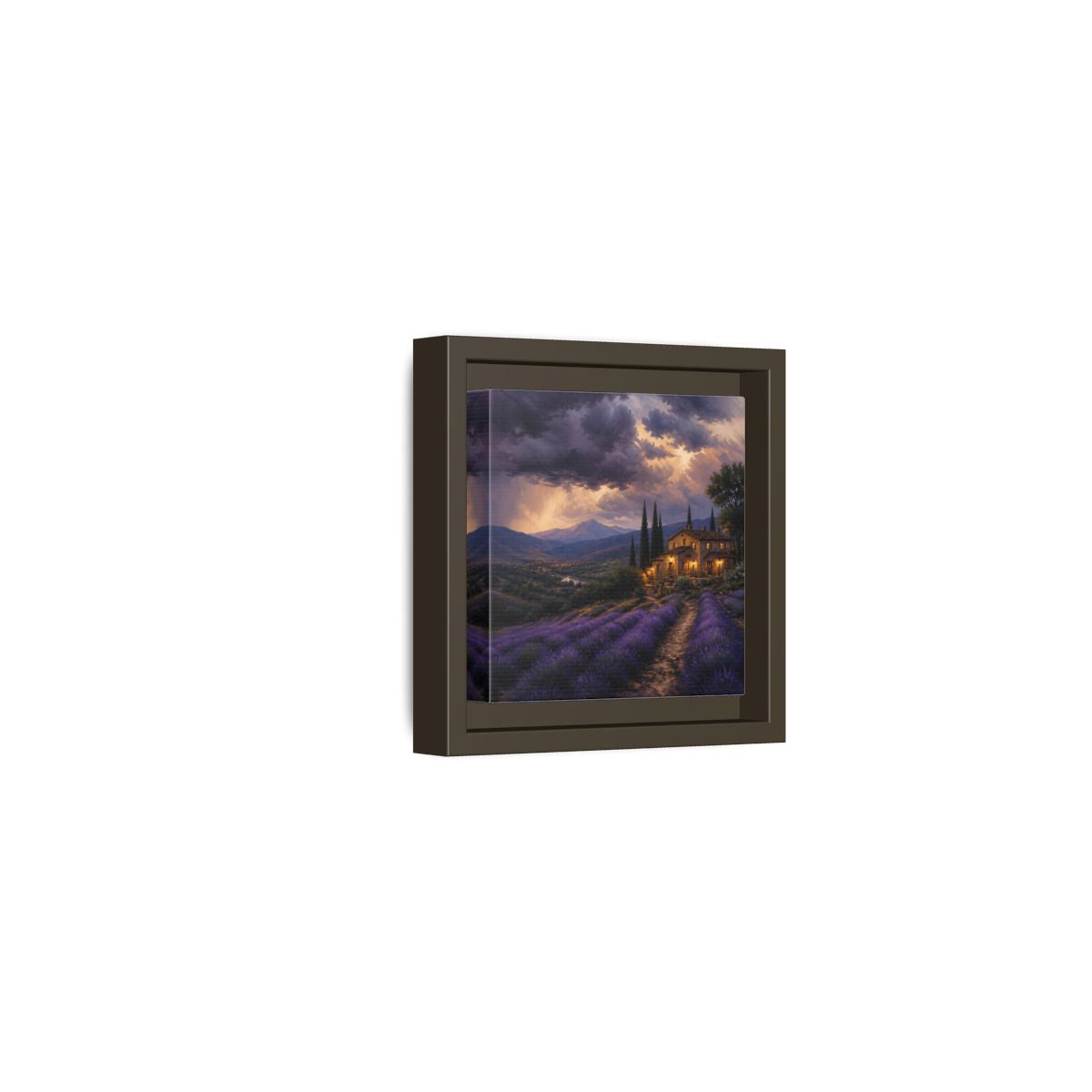 Side Mockup 23. Nature Lavender Field Purple Lavender shown as stretched canvas wall art