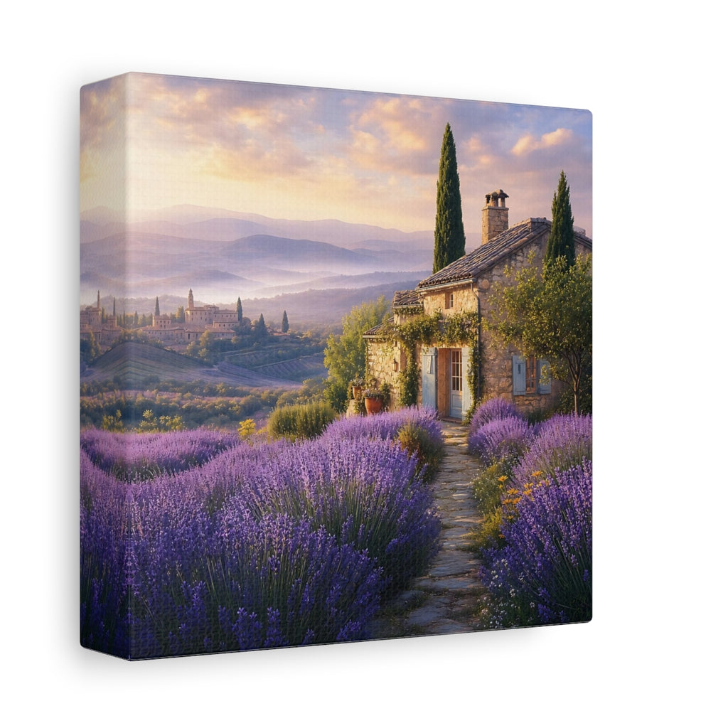 Side Mockup 2. Nature Lavender Field Purple Landscape shown as stretched canvas wall art