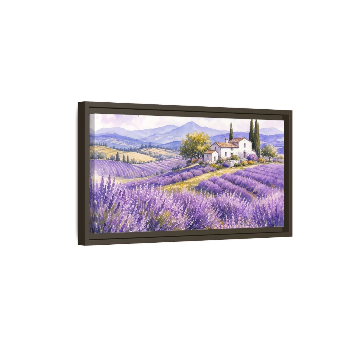 Side Mockup 7. Nature Lavender Field Purple Lavender Landscape shown as stretched canvas wall art