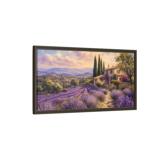 Main Mockup. Nature Lavender Field Purple Lavender shown as stretched canvas wall art