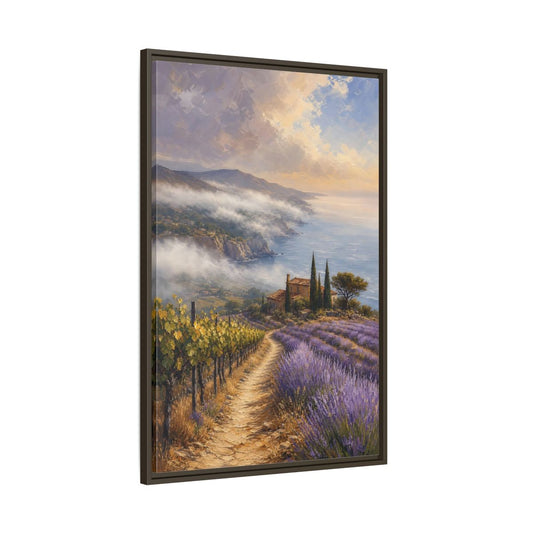 Main Mockup. Nature Lavender Field Purple Lavender Coastal shown as stretched canvas wall art