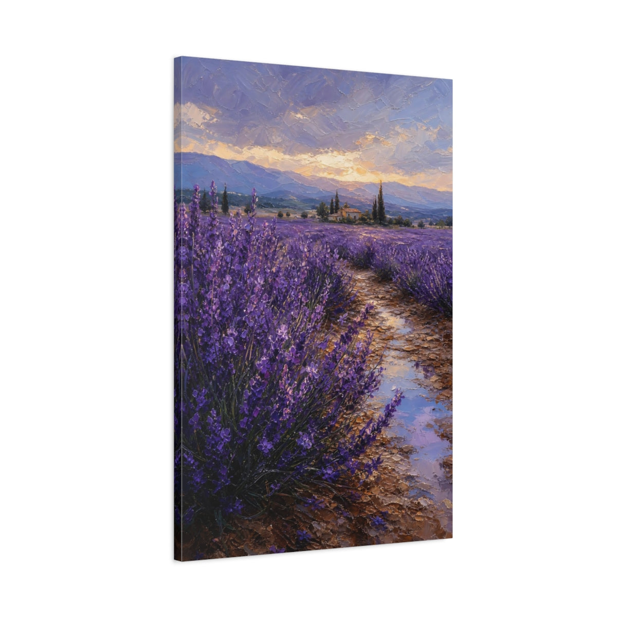 Main Mockup. Nature Lavender Field Purple Lavender Landscape shown as stretched canvas wall art
