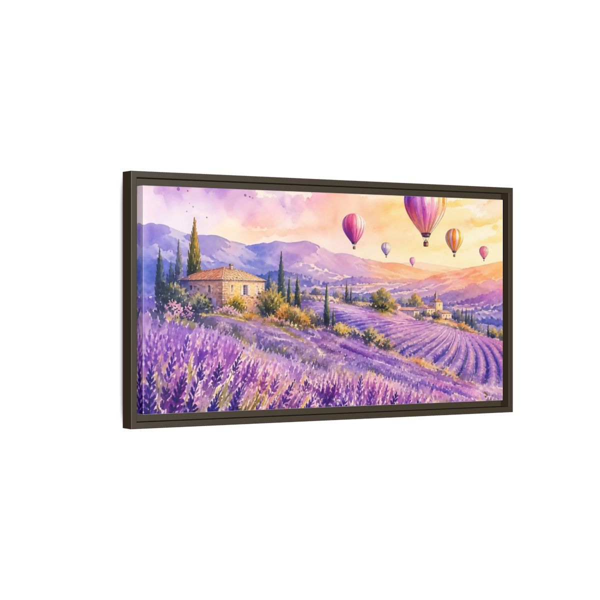 Main Mockup. Nature Lavender Field Purple Lavender Landscape shown as stretched canvas wall art