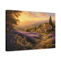 Side Mockup 4. Nature Lavender Field Lavender Sunset shown as stretched canvas wall art