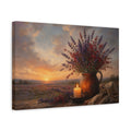 Side Mockup 4. Nature Lavender Flowers Lavender Sunset shown as stretched canvas wall art