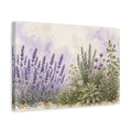 Side Mockup 4. Nature Lavender Garden Purple Lavender Garden shown as stretched canvas wall art