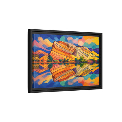 Side Mockup 6. Nature Layered Hills shown as framed canvas print