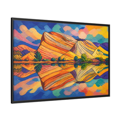 Side Mockup 12. Nature Layered Hills shown as framed canvas print