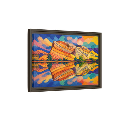 Side Mockup 5. Nature Layered Hills shown as framed canvas print
