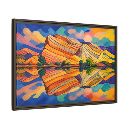 Side Mockup 11. Nature Layered Hills shown as framed canvas print