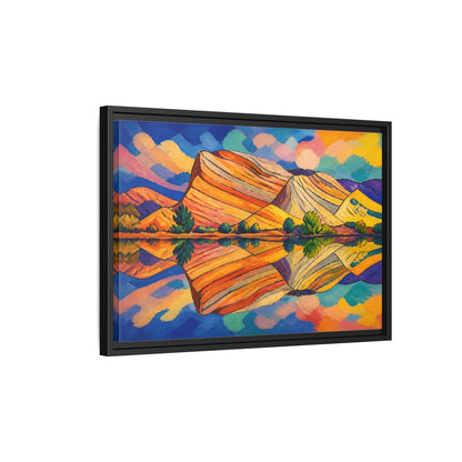 Side Mockup 3. Nature Layered Hills shown as framed canvas print