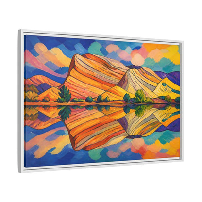 Side Mockup 9. Nature Layered Hills shown as framed canvas print