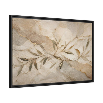 Side Mockup 13. Nature Leaf Branches Neutral Gold Abstract shown as stretched canvas wall art