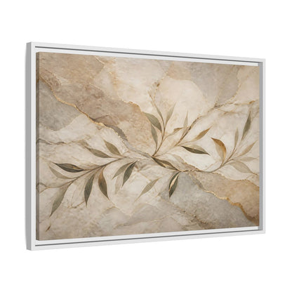 Side Mockup 10. Nature Leaf Branches Neutral Gold Abstract shown as stretched canvas wall art