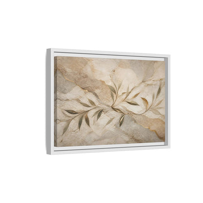 Side Mockup 4. Nature Leaf Branches Neutral Gold Abstract shown as stretched canvas wall art