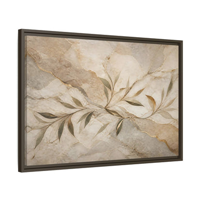 Side Mockup 11. Nature Leaf Branches Neutral Gold Abstract shown as stretched canvas wall art