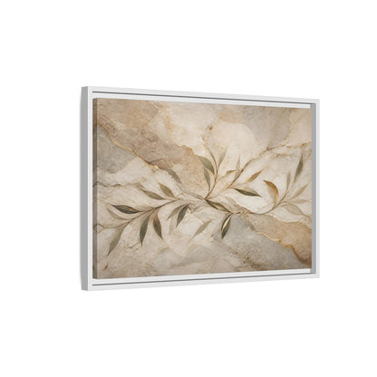 Side Mockup 1. Nature Leaf Branches Neutral Gold Abstract shown as stretched canvas wall art