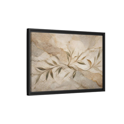 Side Mockup 3. Nature Leaf Branches Neutral Gold Abstract shown as stretched canvas wall art