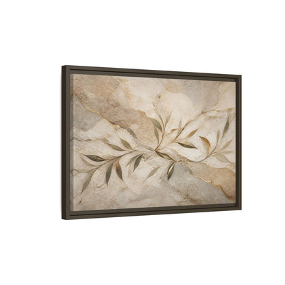 Side Mockup 2. Nature Leaf Branches Neutral Gold Abstract shown as stretched canvas wall art