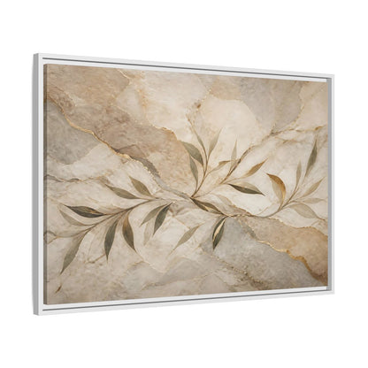 Side Mockup 9. Nature Leaf Branches Neutral Gold Abstract shown as stretched canvas wall art