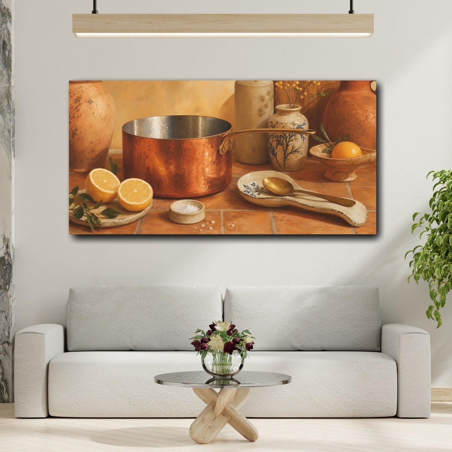 Mockup 2. Nature Lemons Orange And Yellow shown as canvas print