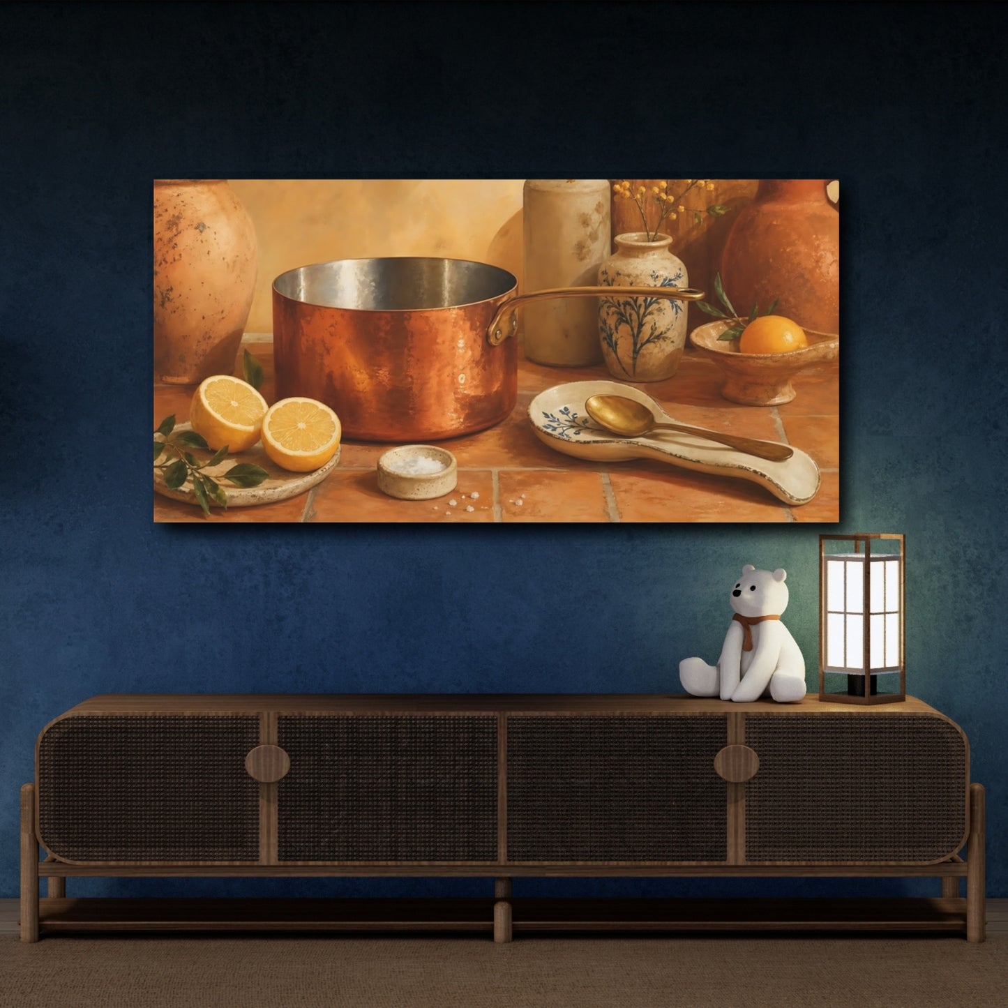 Mockup 4. Nature Lemons Orange And Yellow shown as canvas print