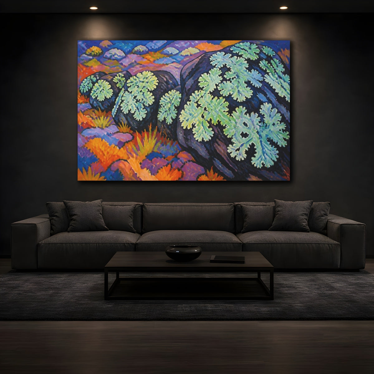 Mockup 3. Nature Lichens On Rock shown as canvas print