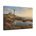 Side Mockup 4. Nature Lighthouse Lighthouse Coastal Golden shown as stretched canvas wall art