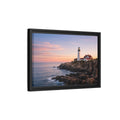 Side Mockup 6. Nature Lighthouse Lighthouse Sunset shown as stretched canvas wall art