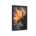 Side Mockup 6. Nature Lighthouse Lighthouse Sunset shown as stretched canvas wall art