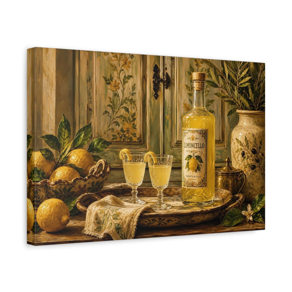Side Mockup 4. Nature Limoncello Yellow Limoncello shown as stretched canvas wall art